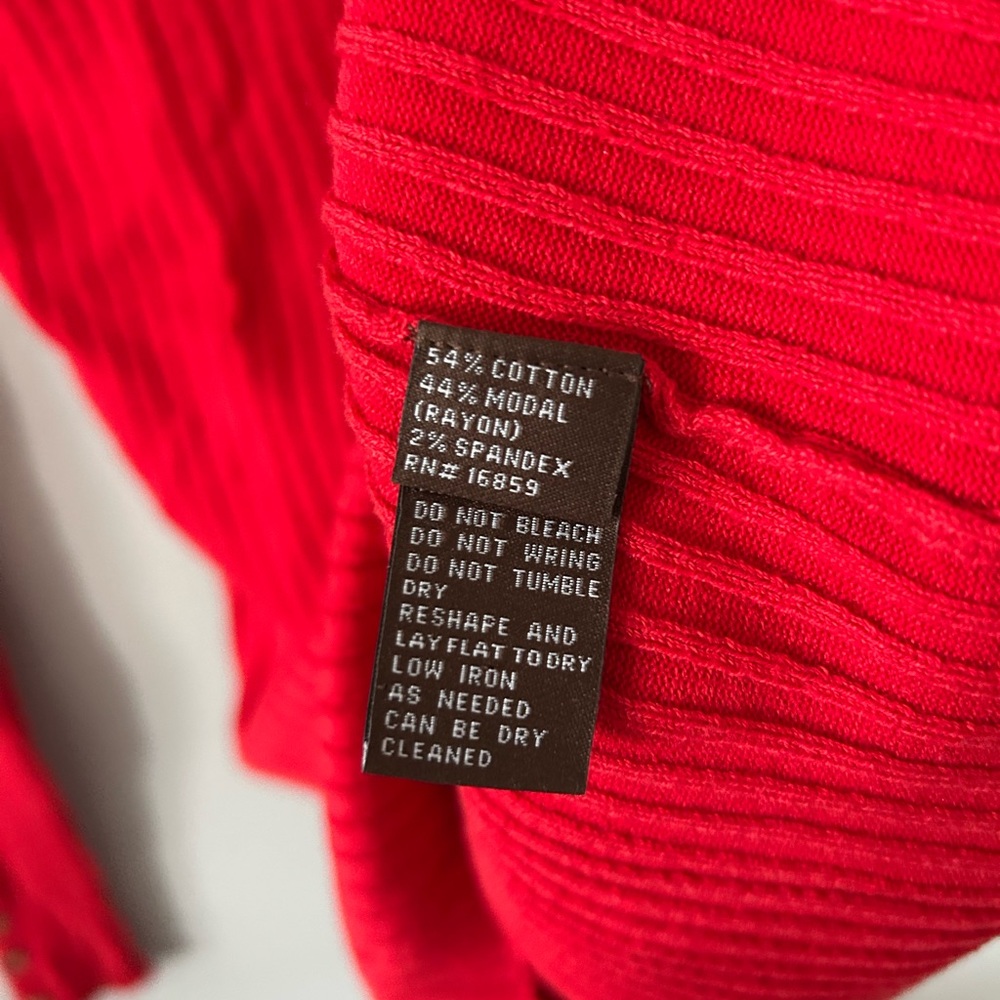 For Dillards Red Ribbed Turtleneck Sweater - Picture 5 of 5